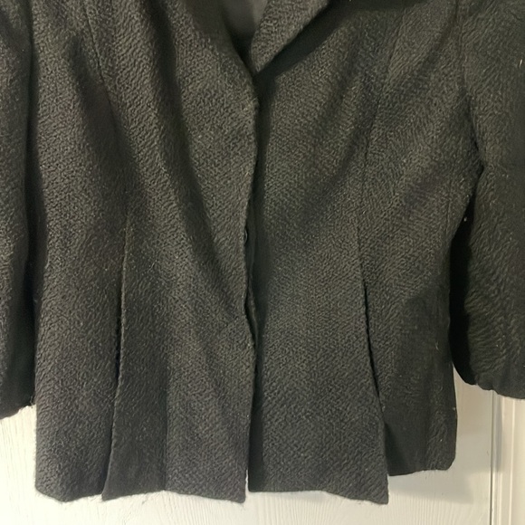 Ann Taylor 100% Wool Like New Black Blazer Jacket 3/4 Bishop Sleeves Size 12 - Picture 7 of 10